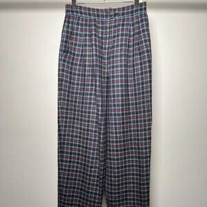 Raffinati Pure Virgin Wool Blue Red Gold Striped Vintage Wide Bottom Pants
